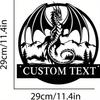 Customized Dragon Metal Wall Sign Mesmerizing Art Premium Decor Ideal Name Signs for Dragon Lover