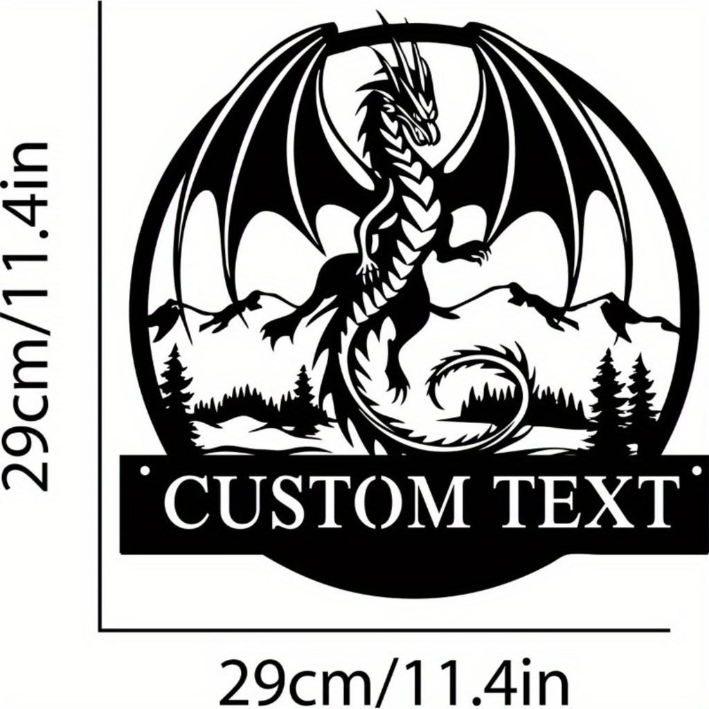 Customized Dragon Metal Wall Sign Mesmerizing Art Premium Decor Ideal Name Signs for Dragon Lover