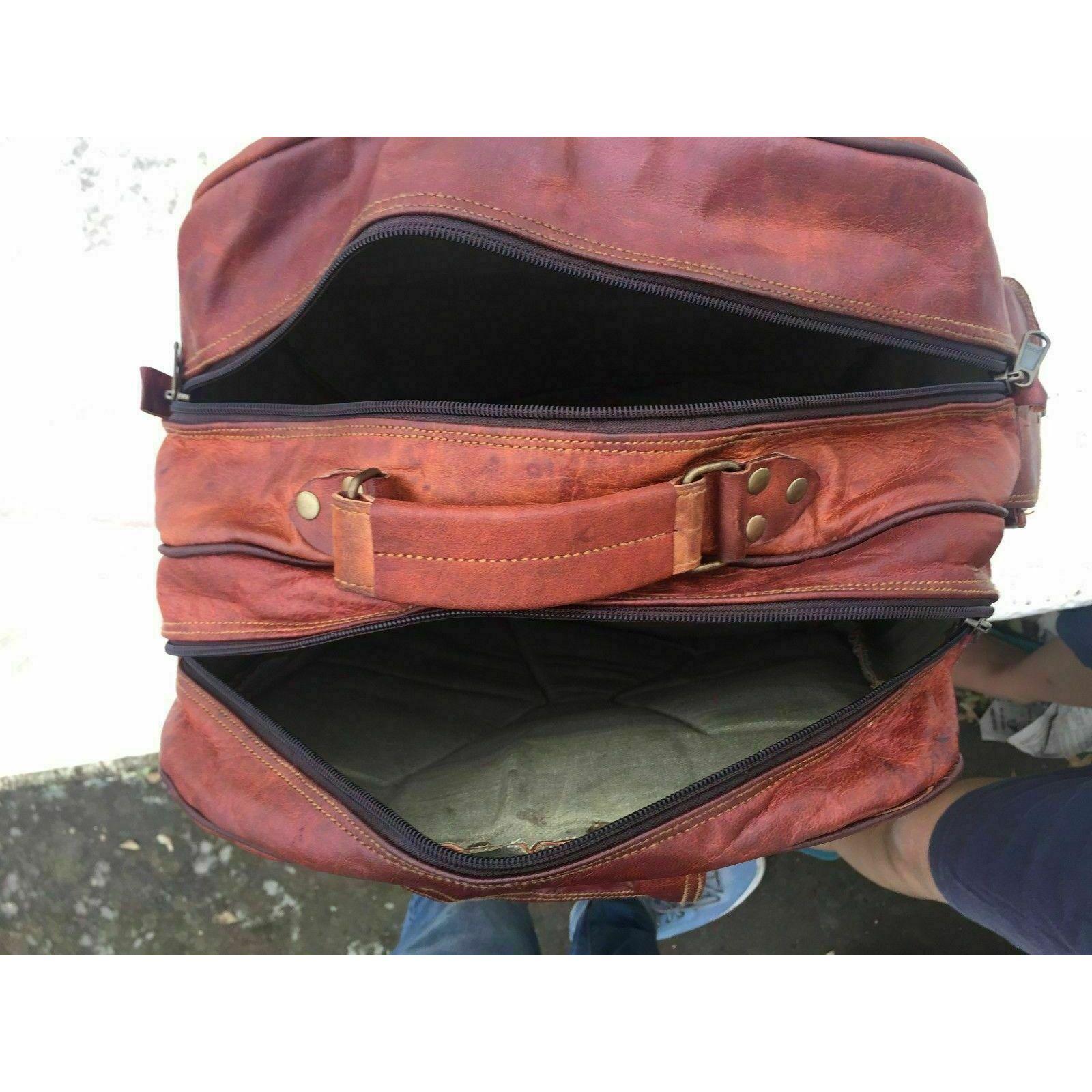 Мужской БОЛЬШОЙ Рюкзак Натуральная Коричневая Винтажная Кожаная Сумка Для Ноутбука Рюкзак — фото 5