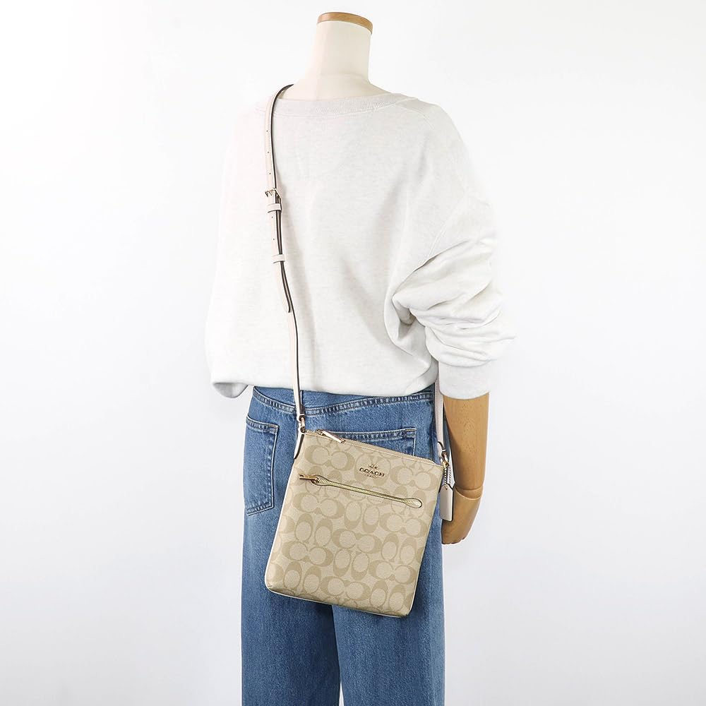 Coach Tasche FCS182 CS182 Helles Khaki x Kreide Luxus beschichtetes Canvas recyceltes Leder Mini Rowan Aktentasche Damen [Coach] (Schultertasche) [Outlet-Produkt]