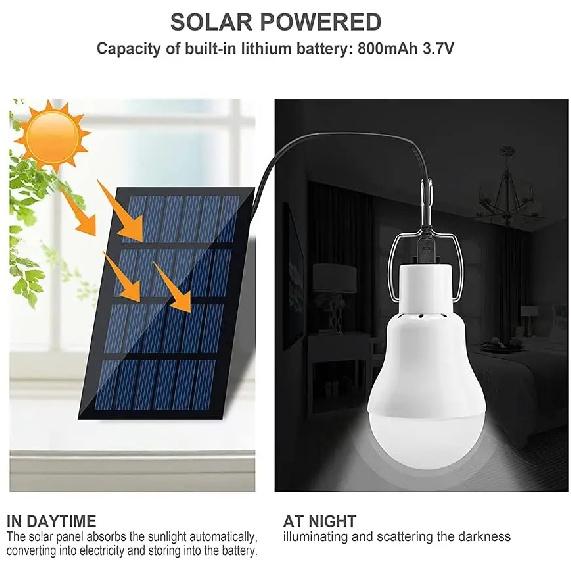 7W Solarleuchte, wasserdicht, USB-aufladbar, hängende Notlampe, sonnenbetrieben, für den Innen- und Außenbereich, Solarlampe mit Solarpanelen