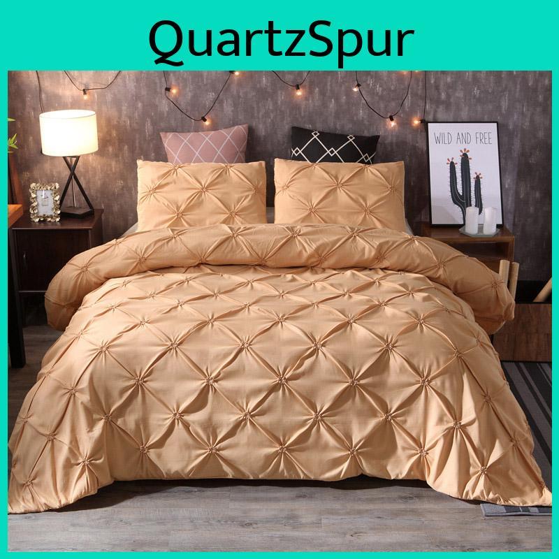 High-quality Polyester Pinch Pleat Duvet Cover Pillow Sham Set For Ultimate Comfort