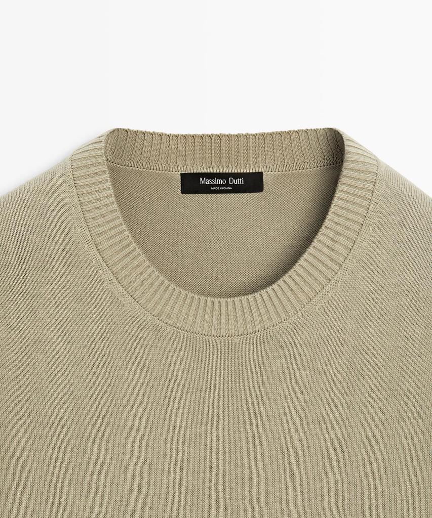 Masimodutti Wool Cotton Round Neck Knit Sweater
