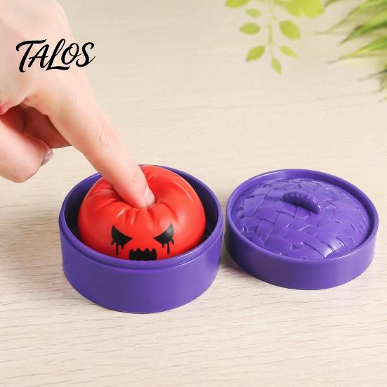 Portable Fidget Toy Dumpling Squeeze with Purple Steamer, Creepy Steamed Bun Stress Relief Calming Toys for Halloween, Home Office Relaxation