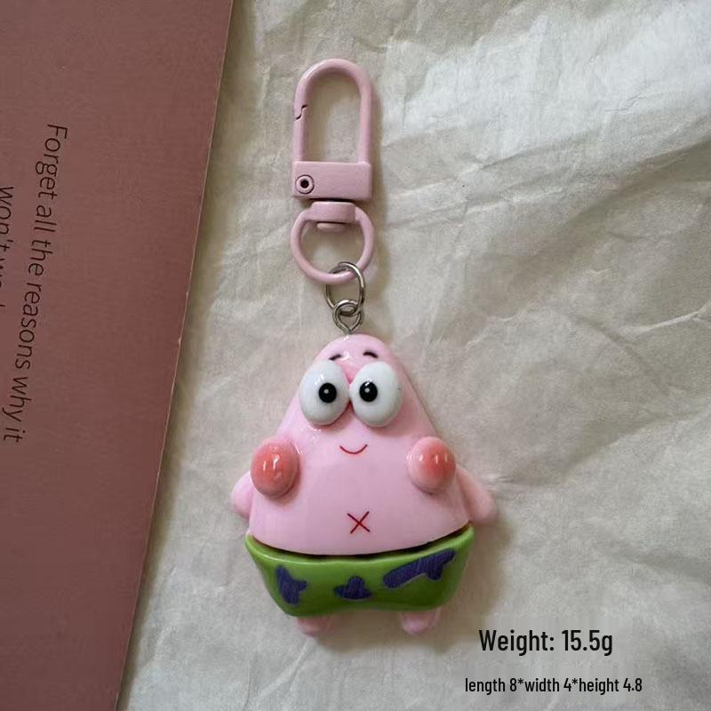 SpongeBob & Goofy Keychain Pendant - Cartoon Backpack Accessory with Patrick Star