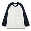 Oversize T-shirt z wkładką na ramię i długim rękawem Damski Wiosna Jesień Amerykański Blok Kolorów Koszulka Bazowa Luźny Dekolt Czysta Bawełna Top
