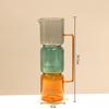 European Style Minimalist Colored Glass Double-layer Transparent Vase Creative Desktop Hydroponic Vase Home Decoration