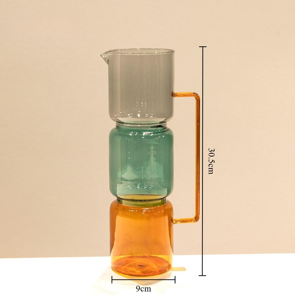 European Style Minimalist Colored Glass Double-layer Transparent Vase Creative Desktop Hydroponic Vase Home Decoration