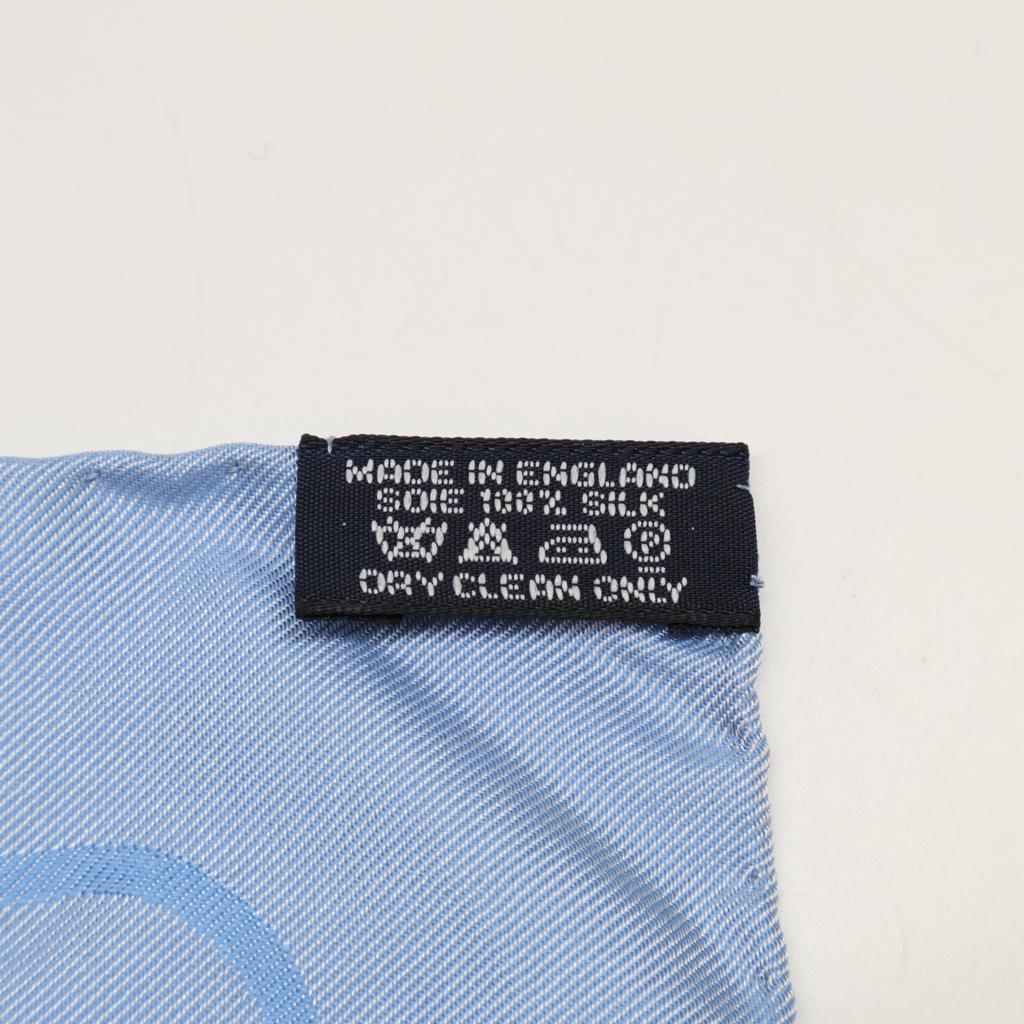 HERMES [Beautiful Condition] Icon Pattern Silk scarf Light blueUsed