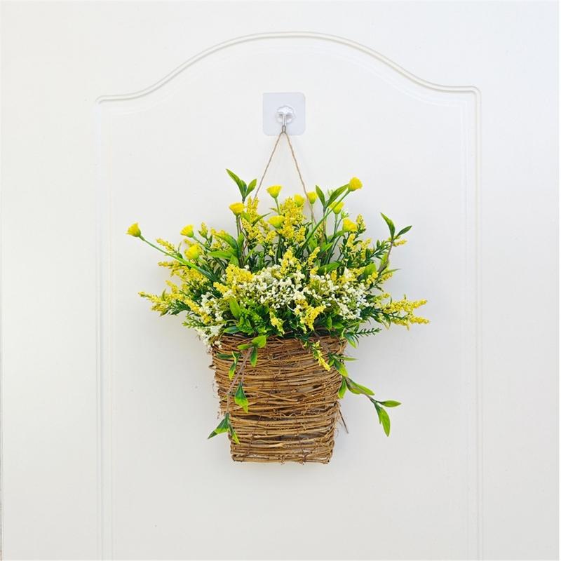 Elegante Wandbehänge Kranz Kunstblumen Korbkranz Wanddekorationen Perfekt für den täglichen Gebrauch Gartendekorationen
