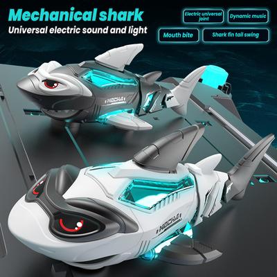 Children's Electric Universal Mechanical Crab Spray Lamp Sound Effect Reptile Shark Animal Electric Toy Children's Gift