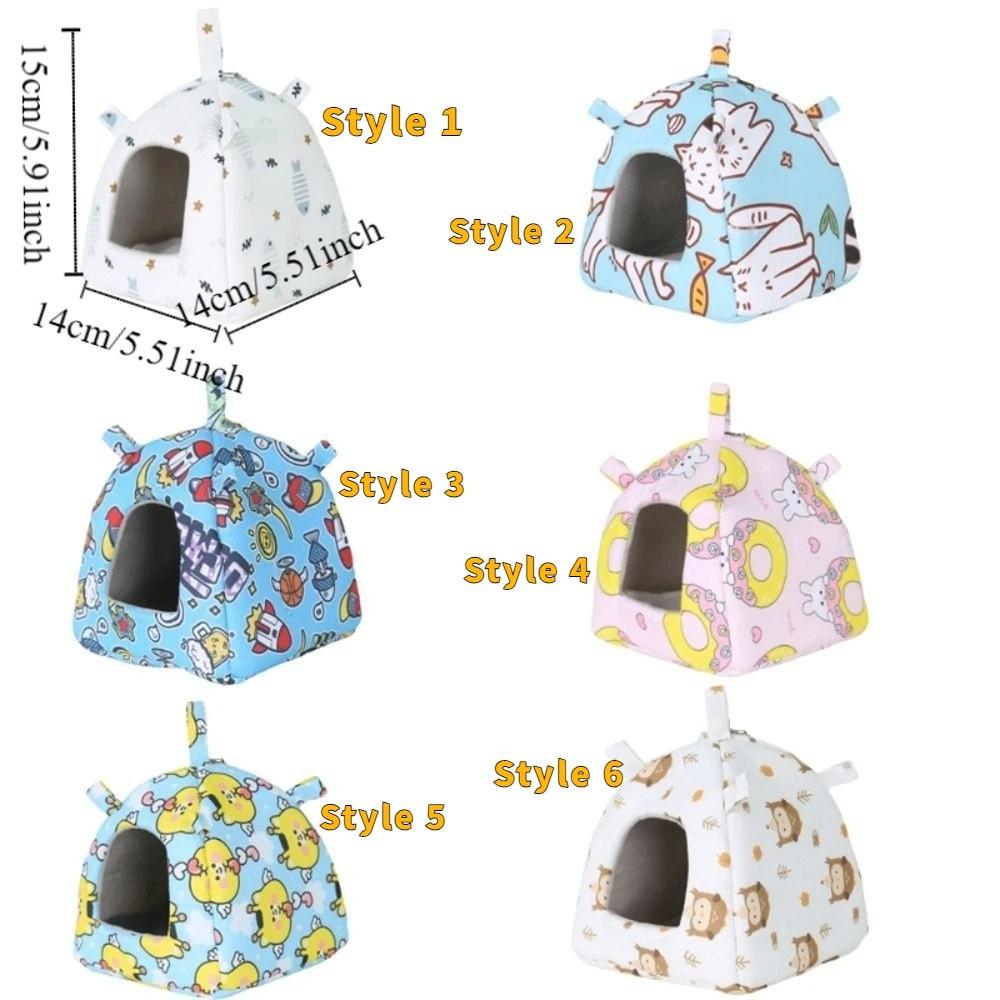 Print Design Parrot Hanging Hammock Cartoon Hamster Cage Nest Sleeping Bed Cave  for Pet Cage