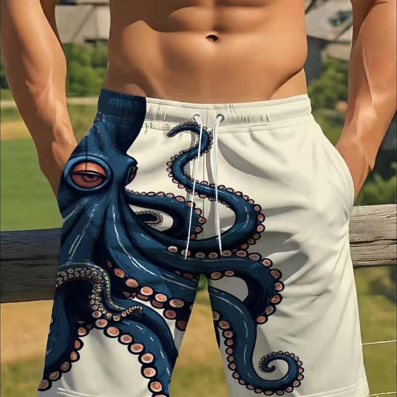 

Summer cute cartoon expression banana print men s beach shorts drawstring design S