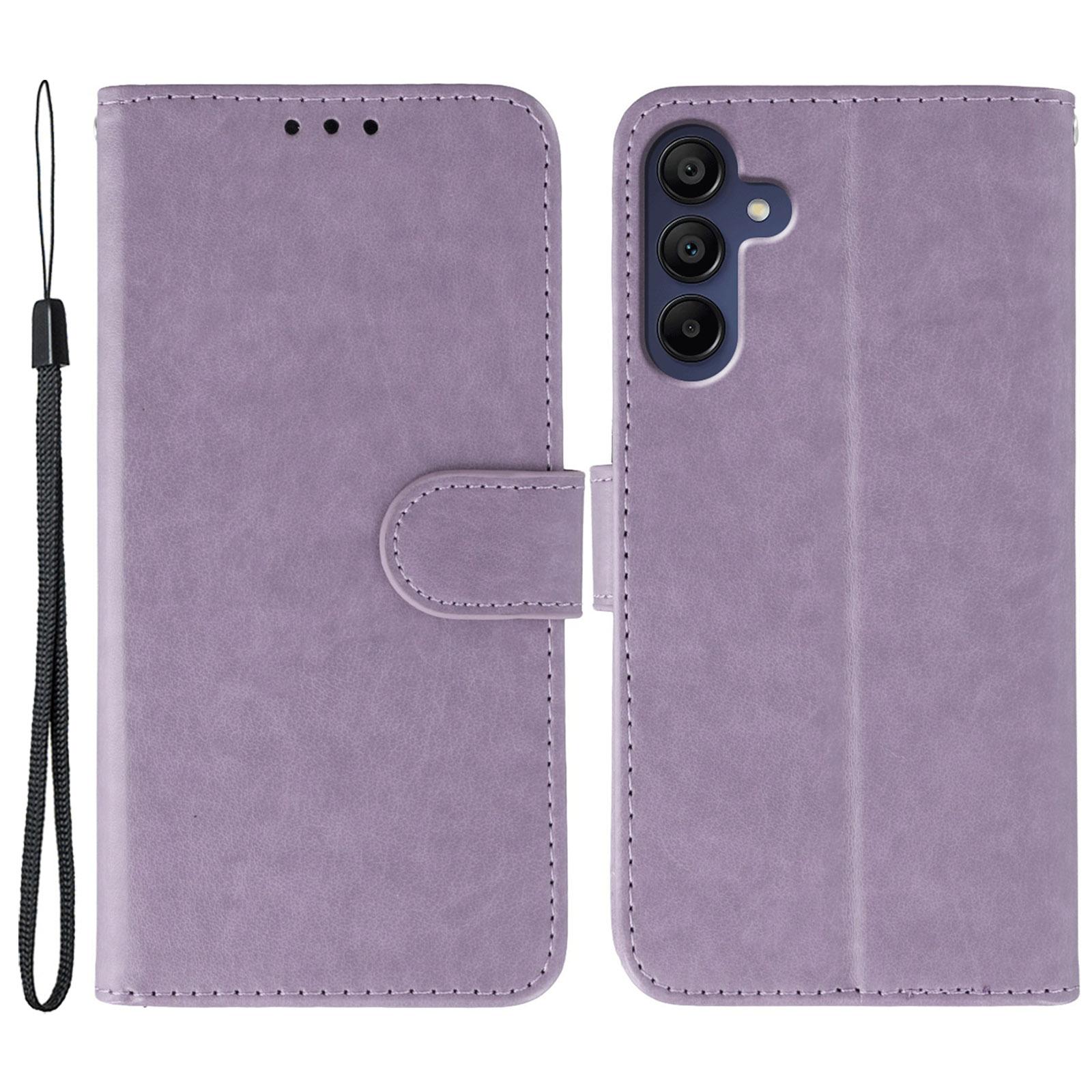 

For Samsung Galaxy A05s 4G Cases PU Leather Flip Wallet Phone Cover with Strap Purple