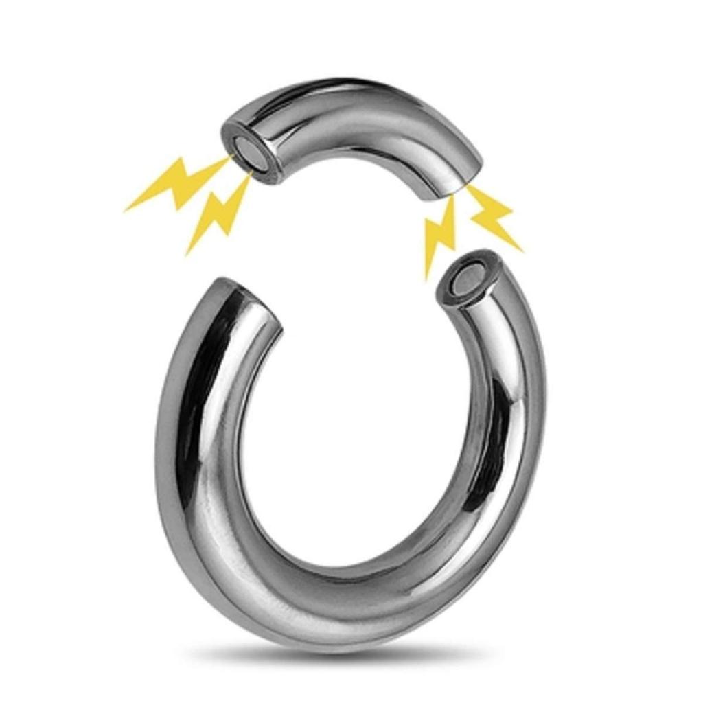 Penis Ring Stainless Steel Metal Heavy Duty Steel Magnetic Suction Scrotum Restraint Pendant Weight Training Metal Cock Ring Exercise Ball Stretcher