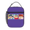 1 Piece Zipper Closure RedShirt Storage Bag Pocket Crayon Shin-chan School Lunch Food Box Reusable For Lunch Food Bag