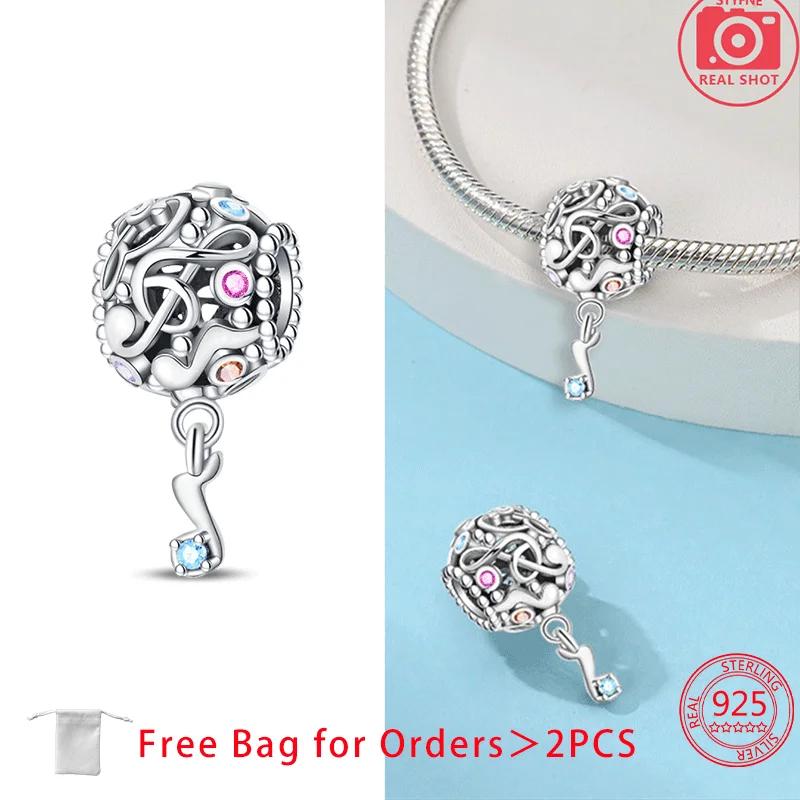Music Series Guitar Earphone Note Tape Zircon Original Copper Charms Beads Pendant Fit Bracelet Women Diy Jewelry Gifts