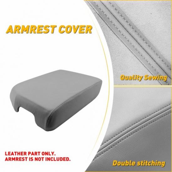 Fits 2007-2013 Tundra Toyota Leather Center Console Armrest Lid Cover Black/Gray