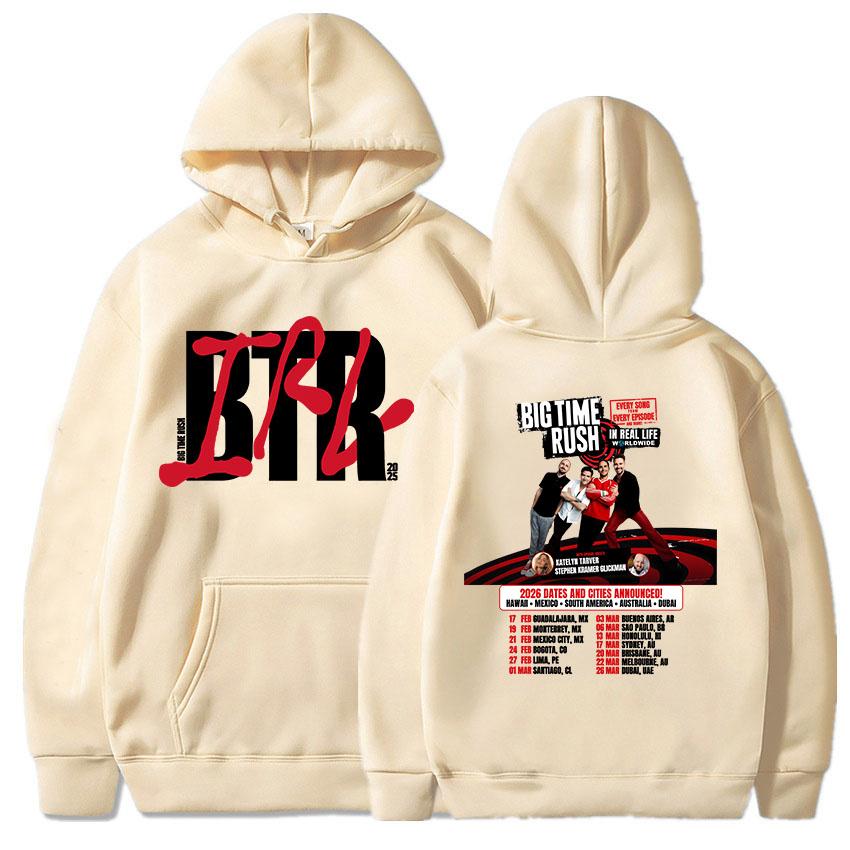 BTR IN REAL LIFE TOUR MONDIALE 2026 FELPA Big Time Rush Band Moda Felpe Oversize Y2k con Cappuccio Manica Lunga Pullover da Uomo Abbigliamento Streetwear