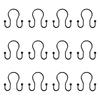 Pack of 12 Sturdy Iron Double Hook Hangers Iron Texture Suitable for Bathroom Curtain and Home Organization