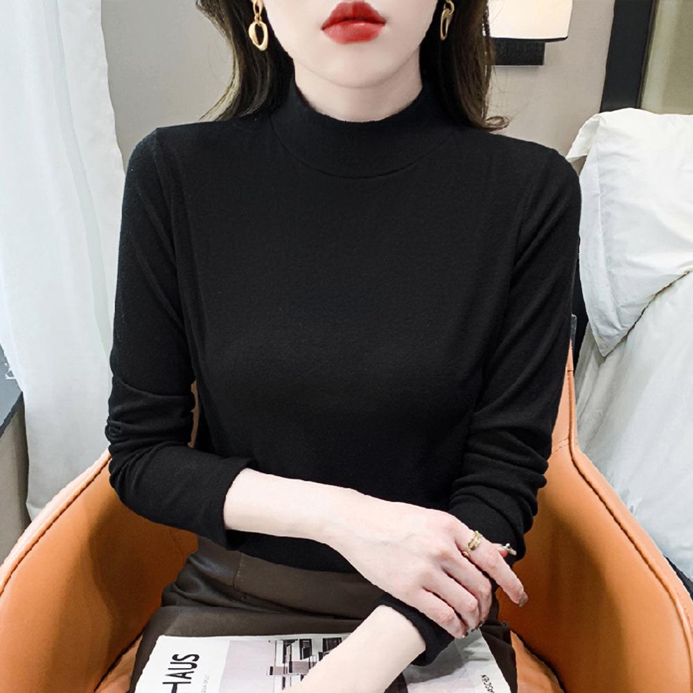 2025 Women's Slim Fit Long Sleeve High Neck T-Shirt - Spring/Autumn Base Layer