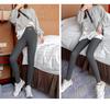 Damen Hochbund Super Dicke Graue Lammwolle Leggings mit Plus Samtfutter für Herbst und Winter