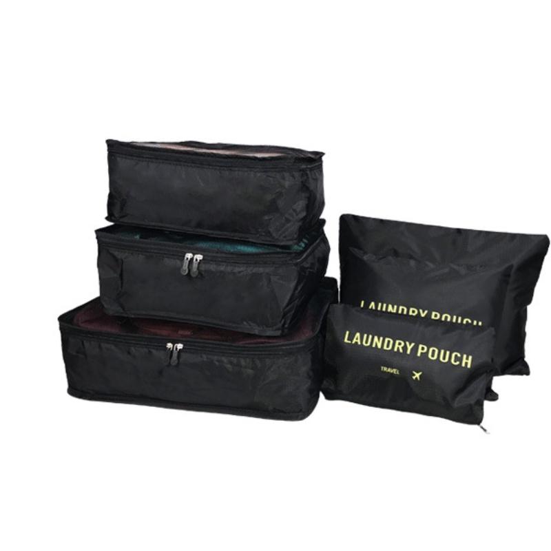Qx Oxford Cloth Travel Storage Bag Suitcase Set Of 6 For Clothes And Underwear