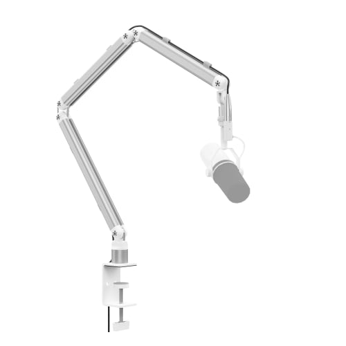 KUUVAN Microphone Stand, Microphone Boom Arm, 1.5kg Weight Capacity, Aluminum, for Condenser Microphones, Adjustable Angle, Foldable, Cable Management