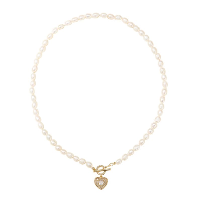 FINDELISE Heart Freshwater Pearl Necklace