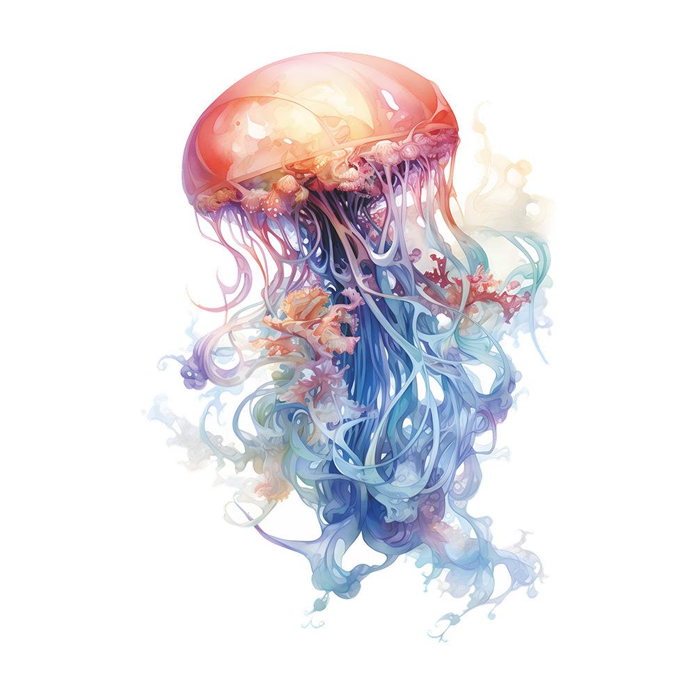 Submarine Dream Jellyfish Toilet with Bathroom Bathroom Home Beautification Wall Sticker