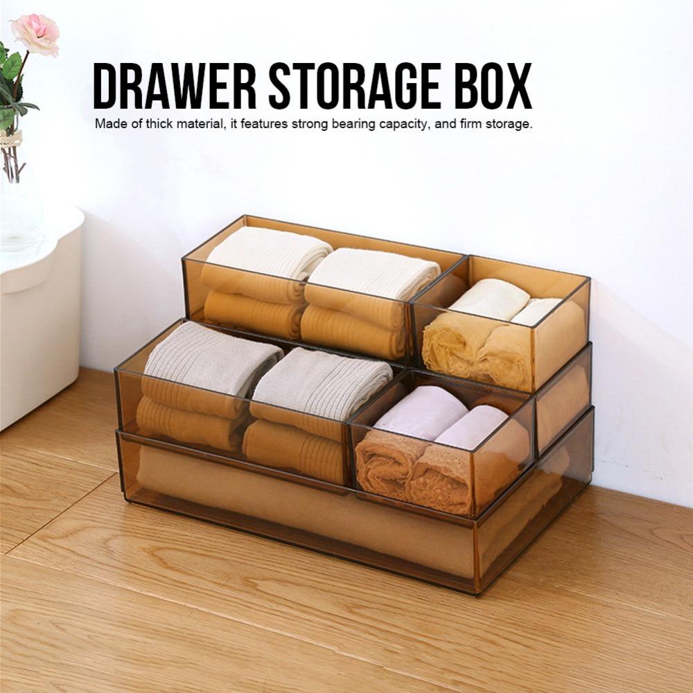 Brown Cutlery Tray PS Material Flatware Tray Modern Cutlery Storage Box  For Kitchen Cabinet S