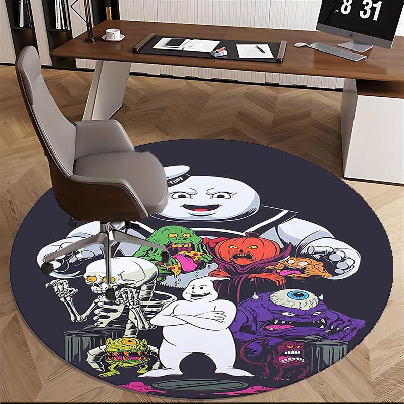 Ghostbusters,Stay Puft Marshmallow Man Chair mat Round Rug Office carpet, Non slip, Suitable for Living Rooms, Bedrooms,Decor1205714a