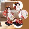 23cm Ethnic Japanese Geisha Doll Collectible Figurine, Vintage Kimono Girl Statue for Table
