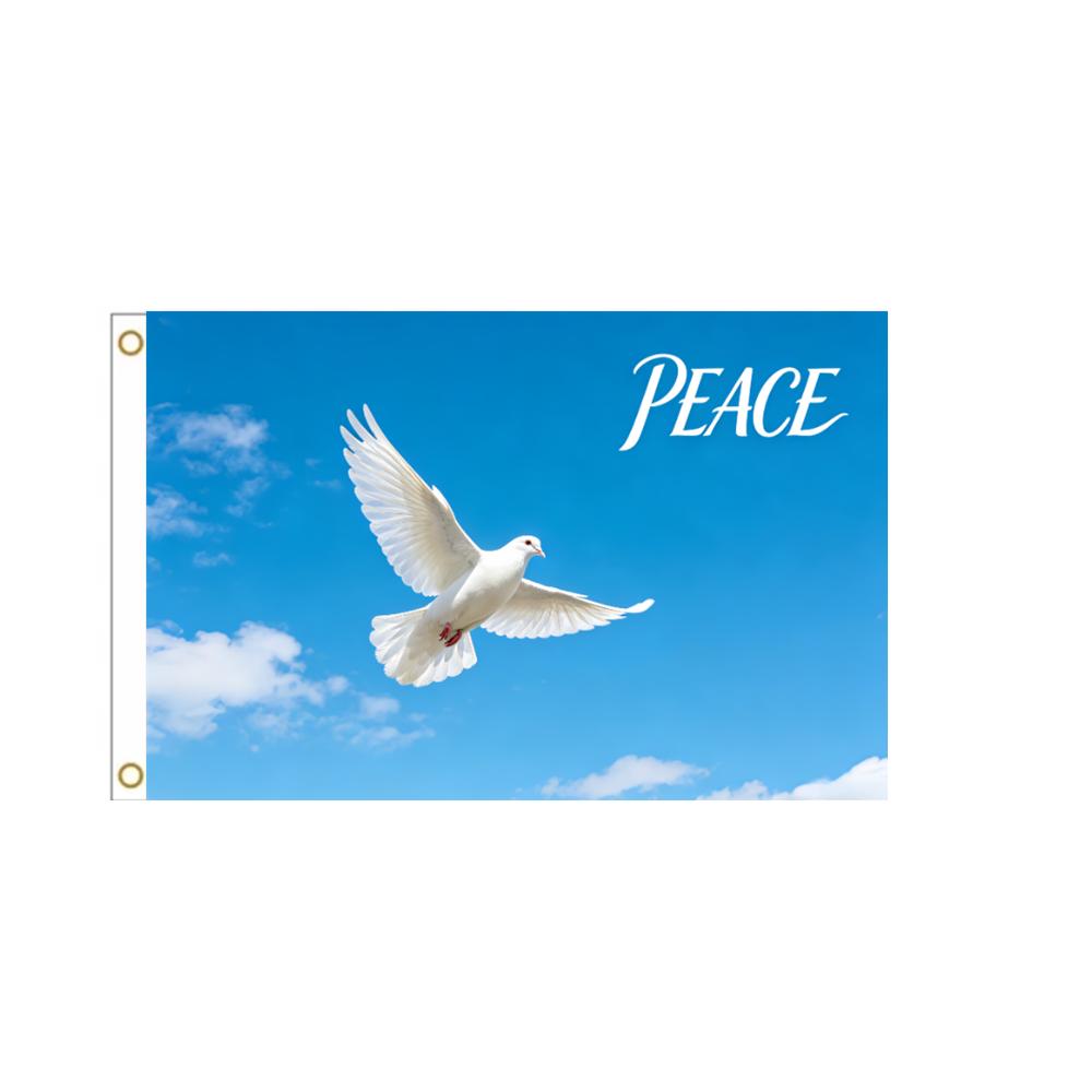 Frieden Weiße Taube Himmel Banner 2x3ft 3x5ft Blauer Wolken Hintergrund Polyester Flagge für Schlafzimmer Wohnheim Innenwanddekoration 60 x 90cm blue