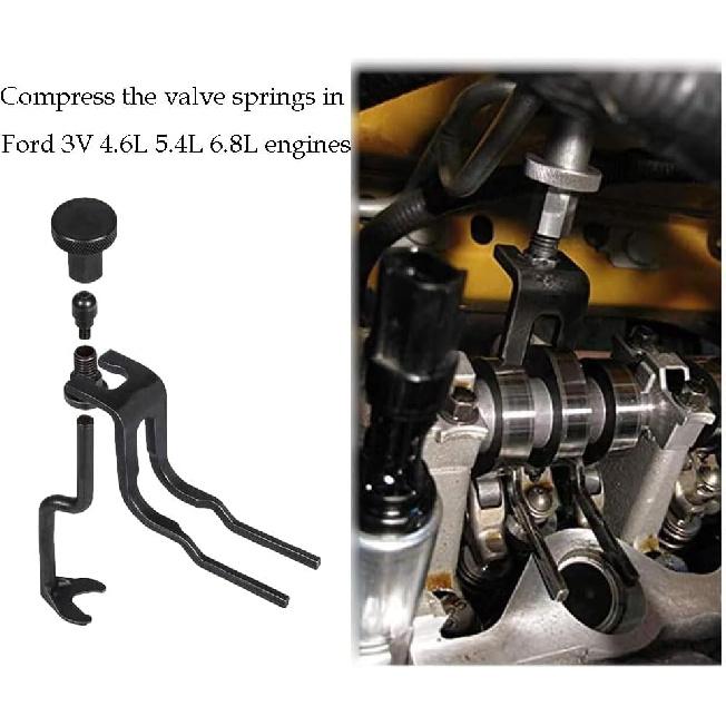 Valve Spring Compressor Tool 6684 Fit for Ford, Compresses Valve Springs Fit for Ford 3V 4.6L, 5.4-L, and 6.8-L Engines, Service Camshafts, Valve