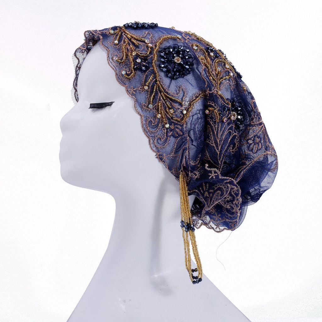 Silk Embroidered Fish Tail Cloche Hat With Tassels For Summer And Winter Wear