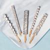 (5pcss/Pack) Headdress Geometric Temperament Rhinestone Hairpin Daily Versatile Bangs Clip Metal 5pcs Hairpin One-Word Clip
