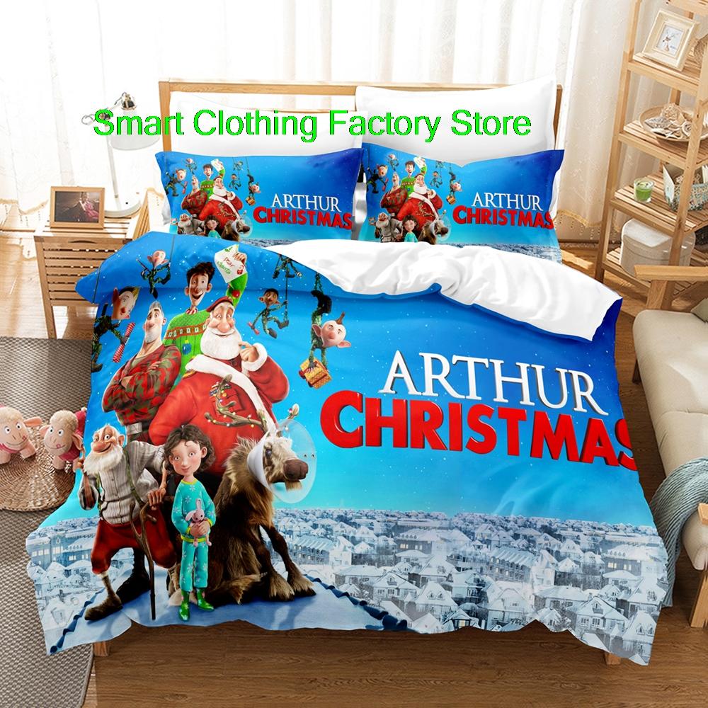 

Bed Linen Set Tenagers Bedrom Duvetcover Sets Fashion Bed Shet Set Arthur Christmas Beding Set Single Twin Ful Quen King-Sized Dimensionsd Dimensions 135*200cm Eu-Single