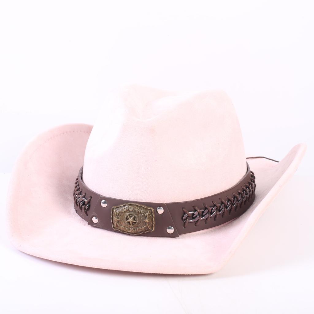 Popular European and American Classic Suede Western Cowboy Hat, Men's and Women's Fashion Big-brimmed Top Hat Shade