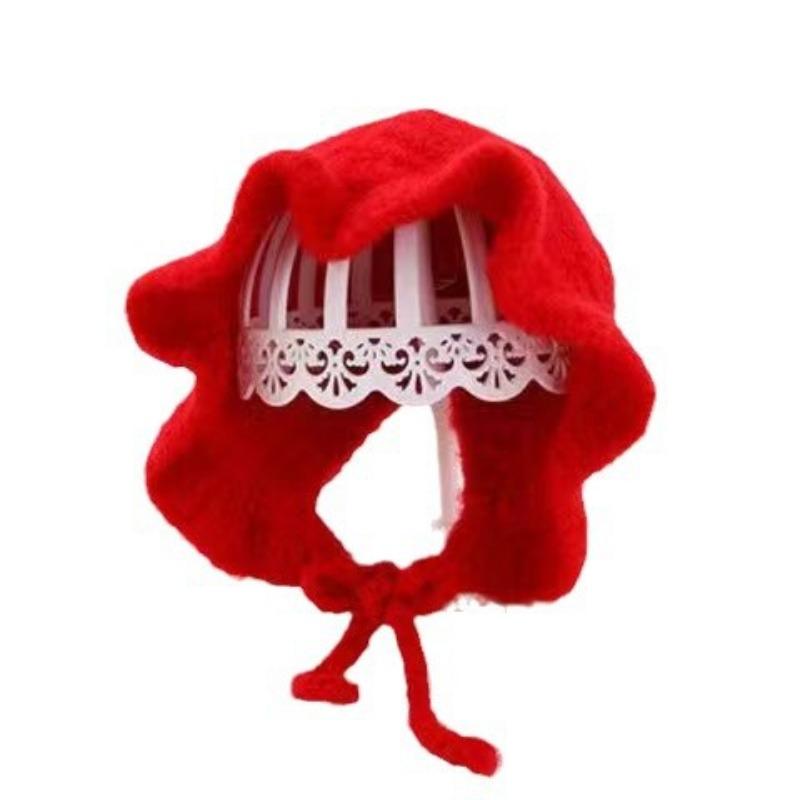 Newborn baby hat autumn and winter super cute baby 3-12 months children's ear hat wool knitted hat
