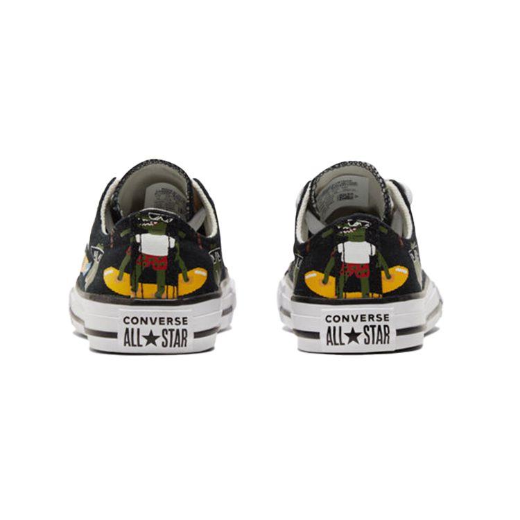 Converse Chuck Taylor All Star Canvas Comfortable Versatile Durable Low Top Kids Canvas Shoes Kids sneaker Black Green Yellow 671293C