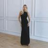 1011 Summer European and American New Knitted Casual and Comfortable Long Dress Sleeveless Solid Color Slim-fitting Temperament Dress