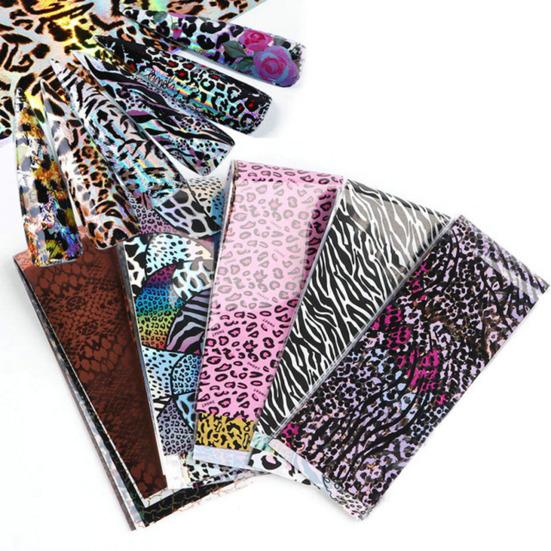 50 pezzi di adesivi per unghie effetto visivo lucido decorativo 6 stili fantastici carte per nail art a tema natalizio decalcomanie di trasferimento per salone