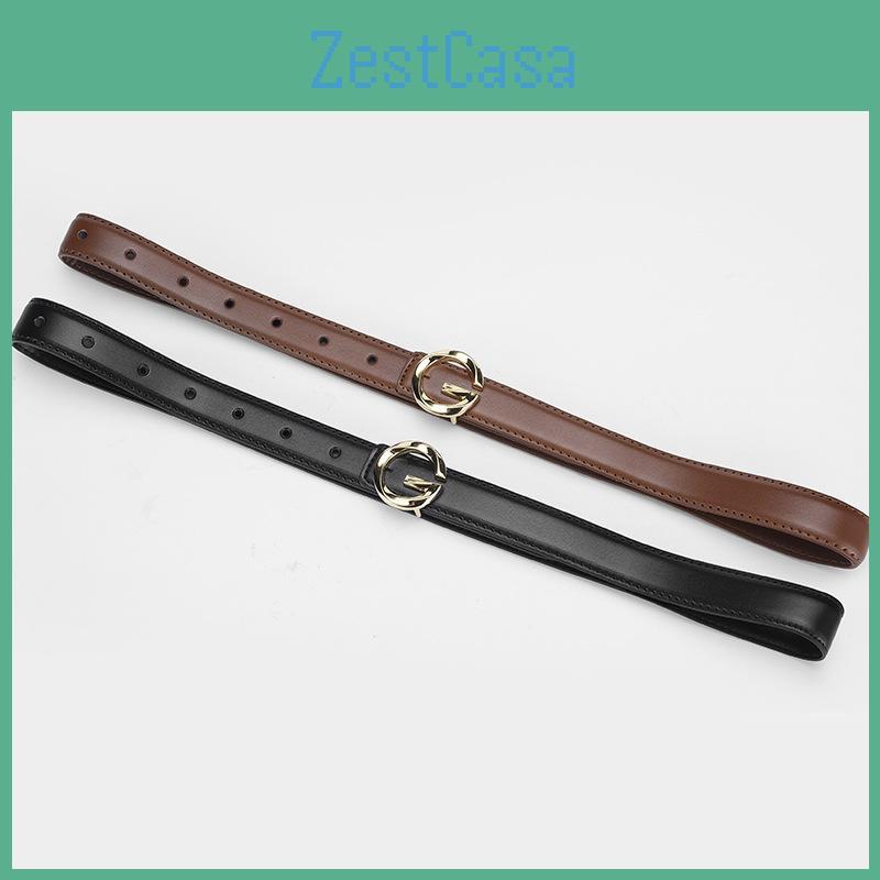 Versatile Pu Leather Alphabet Belt With Metal Closure For Women Use Casual
