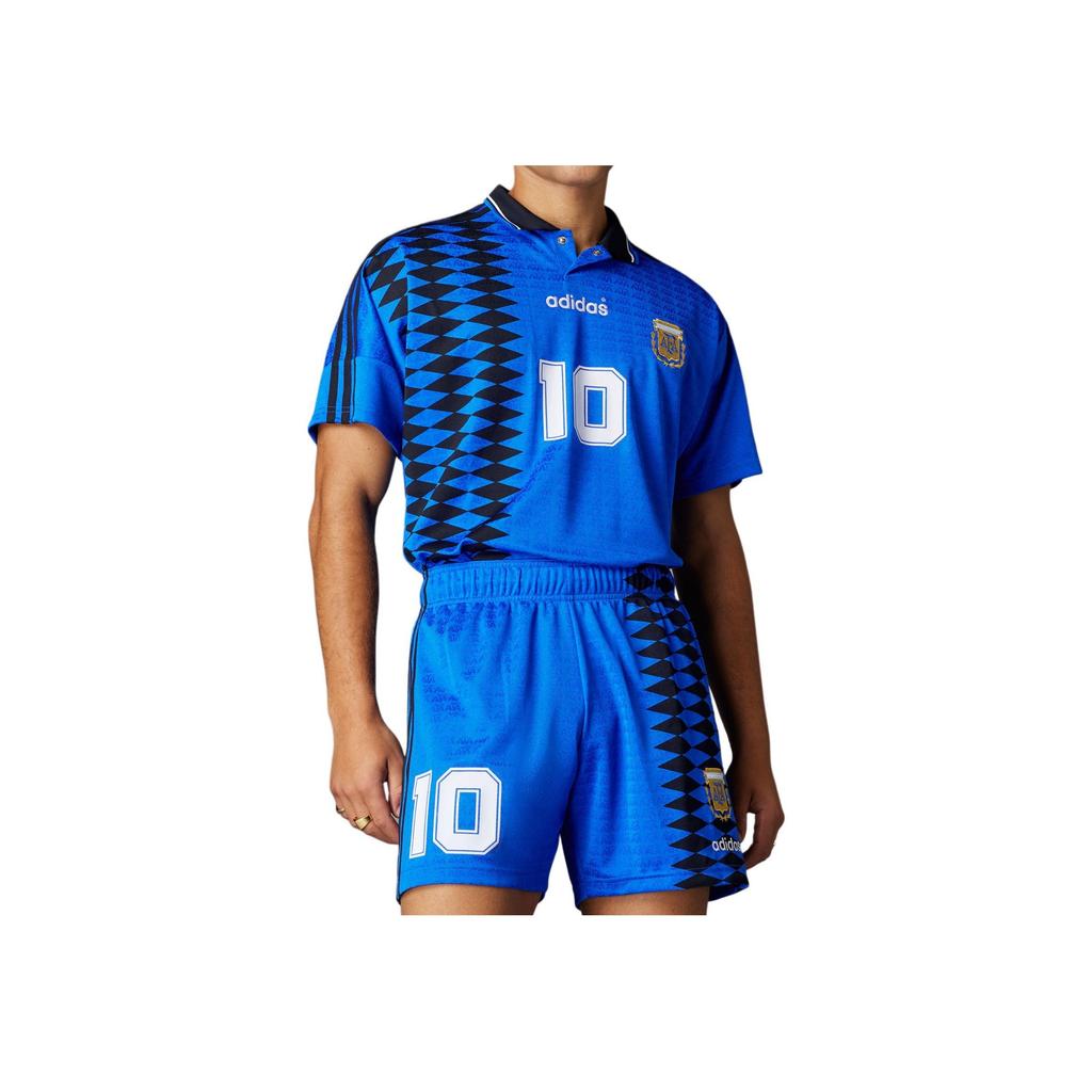 Adidas Originals 1994 World Cup Replica Argentina National Team Badge Full Print Letter Soccer Pants Men Bottoms Blue IS0265