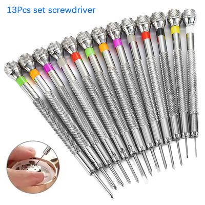 13Pcs Watch Repair Tools Screwdriver Set 0.6mm-2.0mm Flat Head Screwdriver Kit Professional Watchmakers for Watch Repair Tools