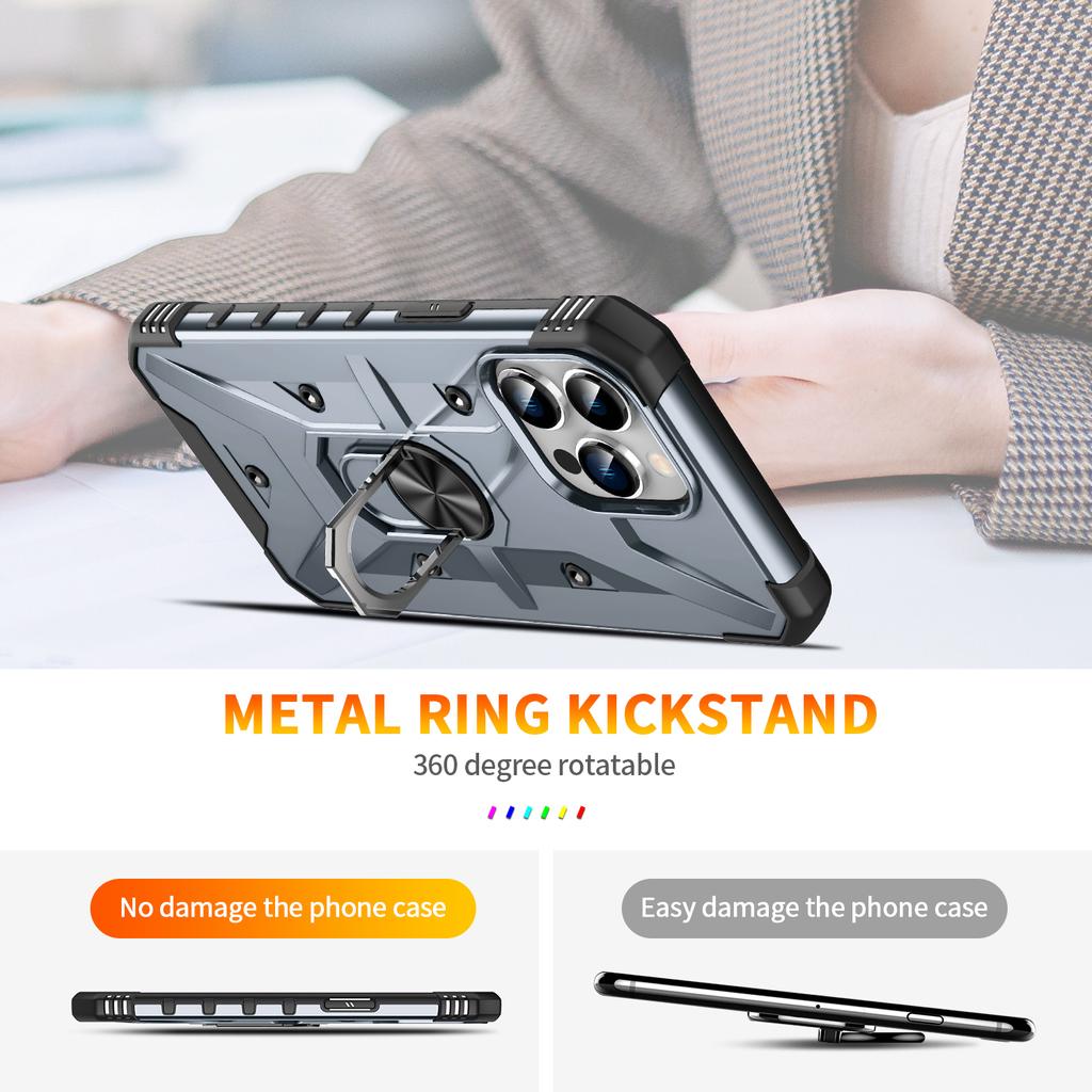 Stoßfeste Rüstung 360° magnetischer Drehringständer aus Metall Telefonhülle für iPhone 15 14 13 12 11 Pro Max 8 7 6 Plus X XS XR