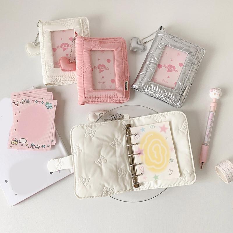 3Inch Small Photo Album Removable Page 5 Rings Binder Photocard Storage Book For Pictures Note Organizers