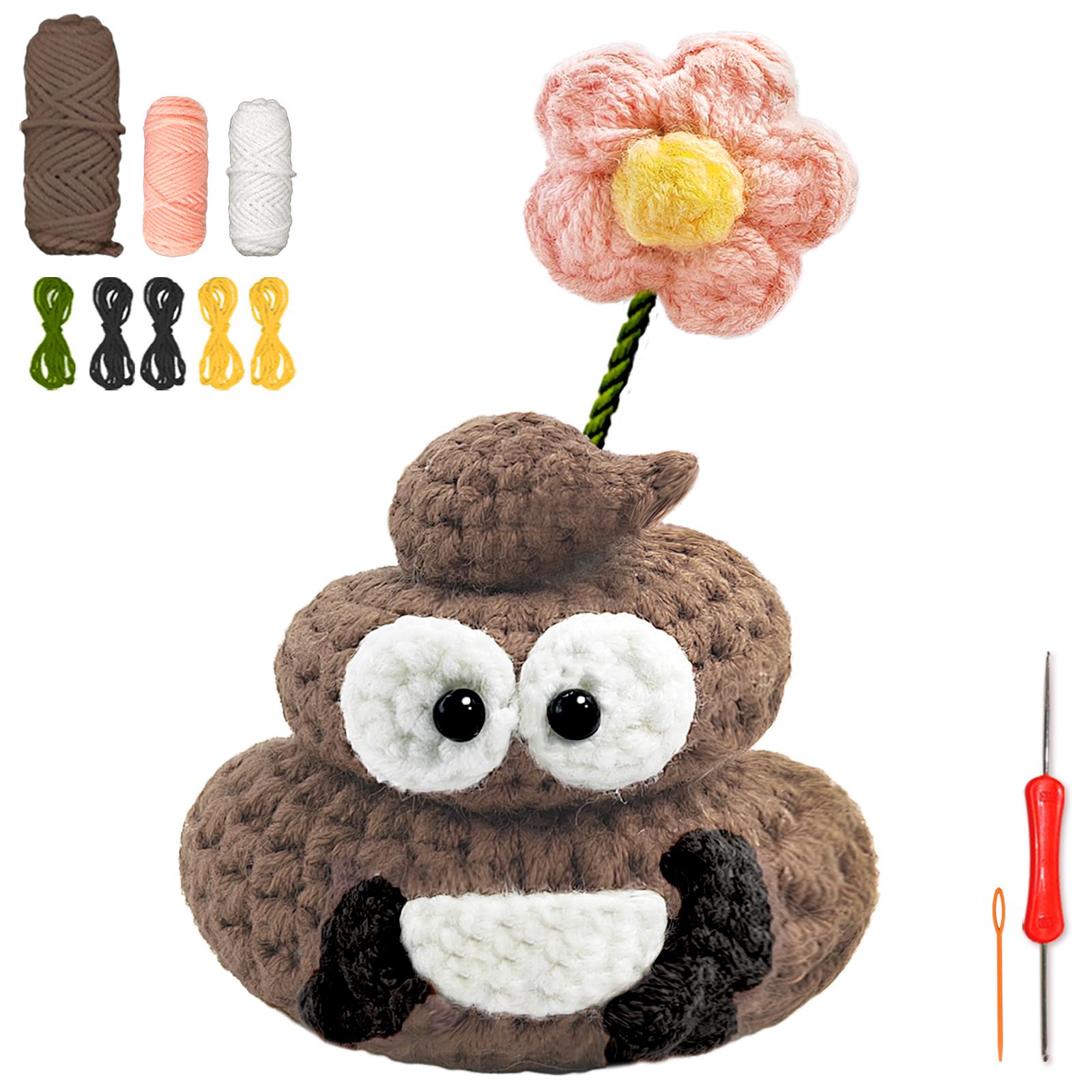 1pc,Crochet Kit for Beginners, Crochet Starter Kits for Adults,Funny Crochet Doll, DIY Beginner Crochet Starter Material Package темные хаки
