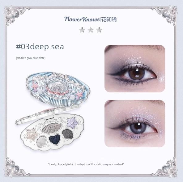 Flower Knows Eyeshadow Palette Shell Pearl Black White Swan Midsummer Night Butterfly Little Bear Shell Bonnie Garden White Angel